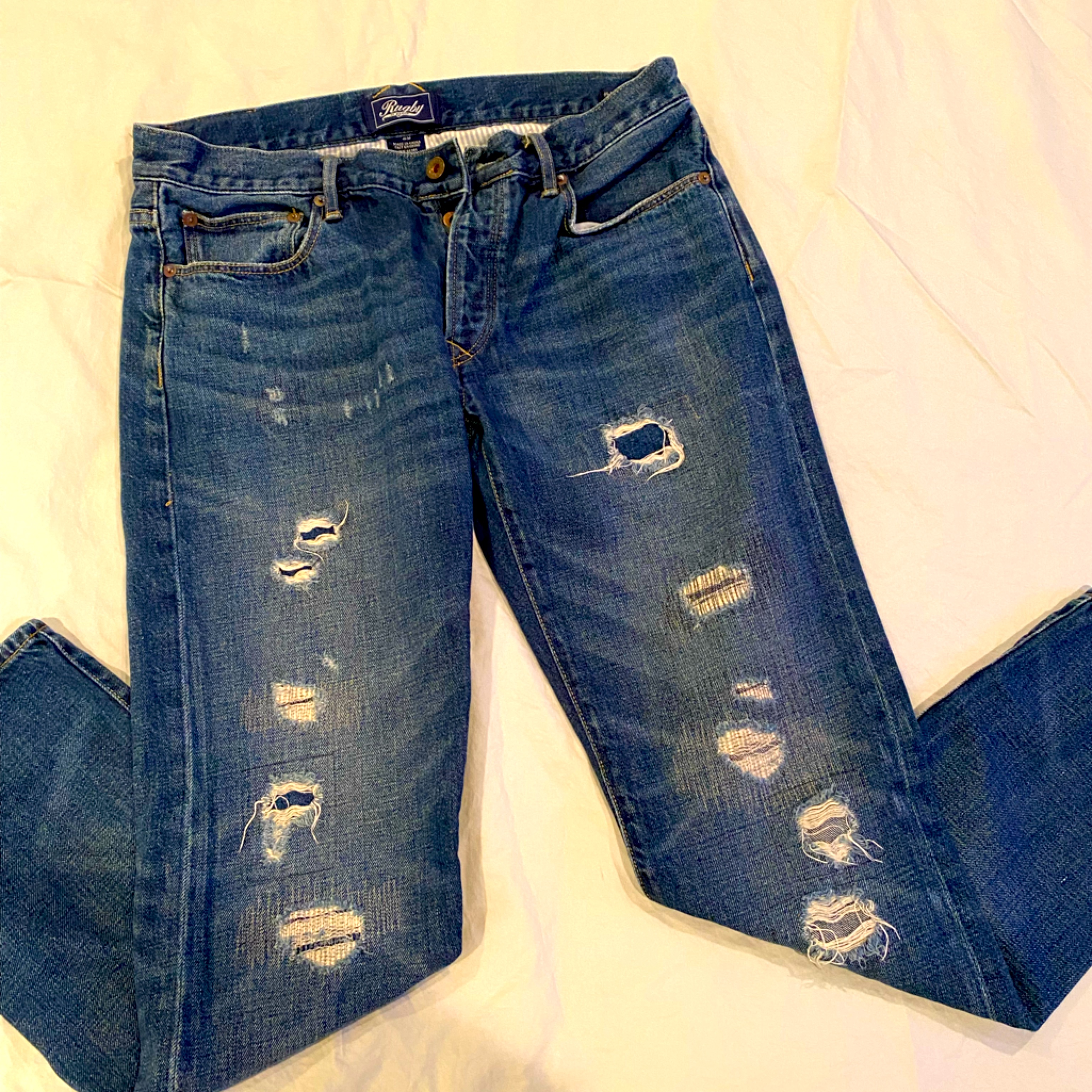 Distressed Polo Rugby Jeans